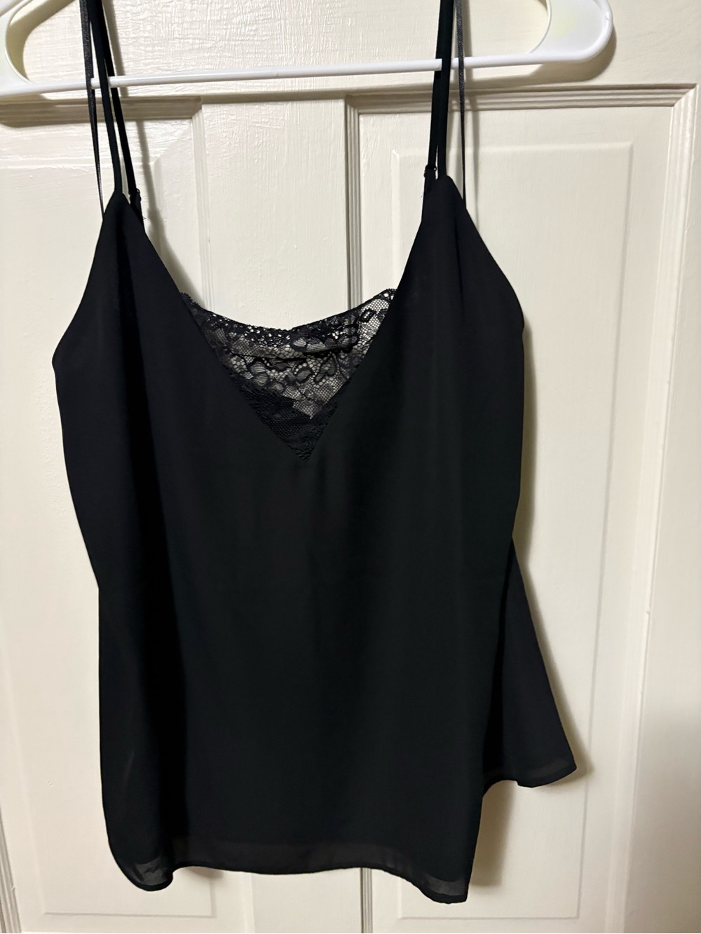 Arket Black Lace-Trim Silk Camisole